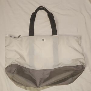 lululemon athletica Cream and Black Two-Tone Large Tote